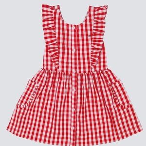 Tommy Hilfiger: ♥️🩷🤍 Gingham ☑️ Dress,Ruffled Criss Cross Strap, 6X